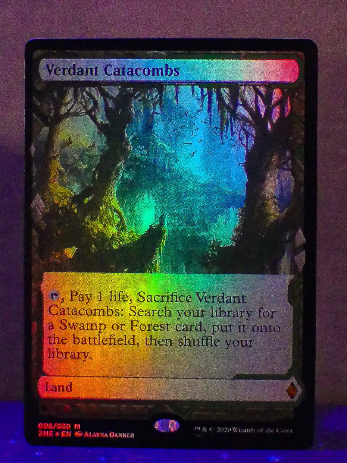 Foil Verdant Catacombs From Zendikar Rising Expedition Proxy