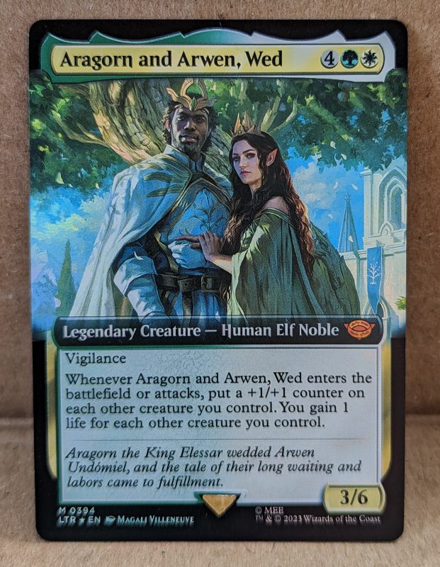 FOIL Aragorn And Arwen Wed Extended Art From Universes Beyond The