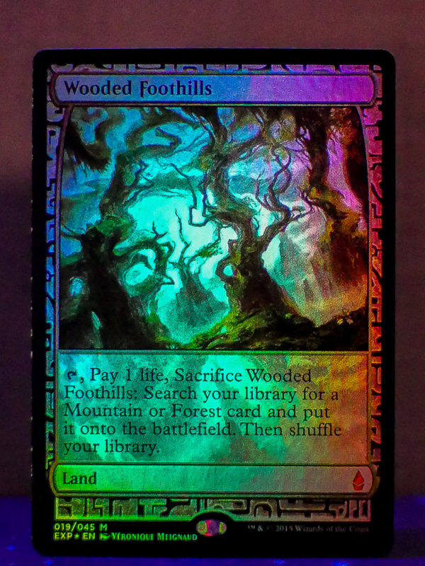 FOIL Wooded Foothills from Zendikar Expedition MTG Proxy 