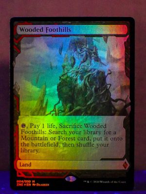 FOIL Wooded Foothills from Zendikar Rising Expedition MTG Proxy