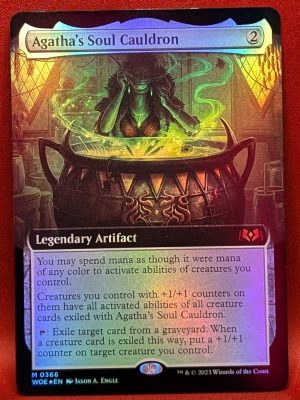 FOIL Agatha's Soul Cauldron (Extended Art) from Wilds of Eldraine MTG Proxy