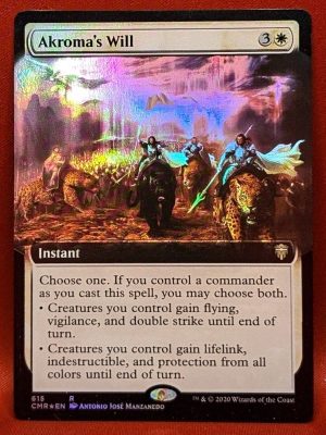 FOIL Akroma's Will (Extended Art) from Commander Legends MTG Proxy