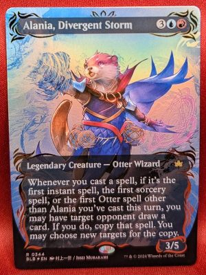 RAISED FOIL Alania, Divergent Storm (Borderless) from Bloomburrow MTG Proxy