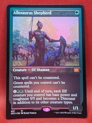 ETCHED FOIL Allosaurus Shepherd from Double Masters 2022 MTG Proxy