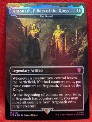 FOIL Argonath, Pillars of the Kings (The Ozolith) from Commander: The Lord of the Rings: Tales of Middle-earth Magic the Gathering Proxy