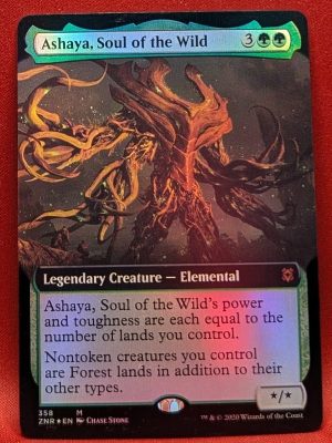 FOIL Ashaya, Soul of the Wild (Extended Art) from Zendikar Rising Magic the Gathering Proxy