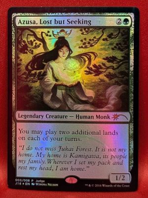 FOIL Azusa, Lost but Seeking from Judge Promo MTG Proxy