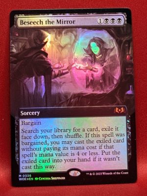 FOIL Beseech the Mirror (Extended Art) from Wilds of Eldraine Magic the Gathering Proxy