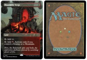 Blazemire Verge (Borderless) from Duskmourn: House of Horror MTG Proxy