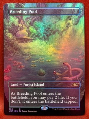 FOIL Breeding Pool (Borderless) from Unfinity MTG Proxy