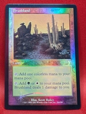 FOIL Brushland from 7th Edition Magic the Gathering Proxy