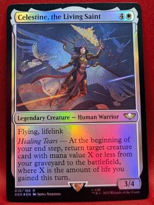 FOIL Celestine, the Living Saint from Universes Beyond: Warhammer 40,000  Magic the Gathering Proxy