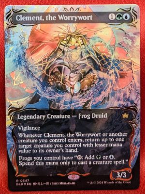 RAISED FOIL Clement, the Worrywort (Borderless) from Bloomburrow MTG Proxy