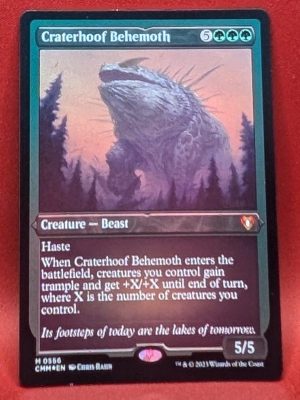 ETCHED FOIL Craterhoof Behemoth from Commander Masters MTG Proxy