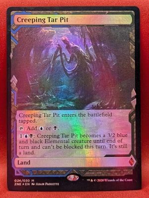 FOIL Creeping Tar Pit from Zendikar Rising Expedition MTG Proxy