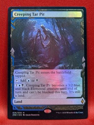 FOIL Creeping Tar Pit from Zendikar Rising Expedition Magic the Gathering Proxy