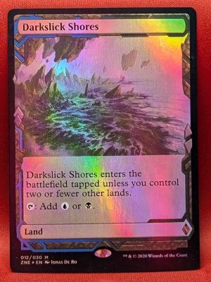 FOIL Darkslick Shores from Zendikar Rising Expedition MTG Proxy