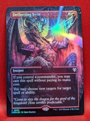 FOIL Deflecting Swat (Borderless) from Commander Masters Magic the Gathering Proxy