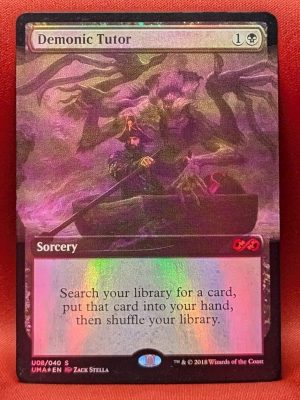 FOIL Demonic Tutor (Borderless) from Ultimate Masters Box Topper MTG Proxy