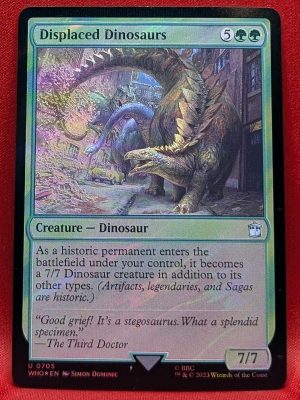 SURGE FOIL Displaced Dinosaurs from Universes Beyond: Doctor Who Magic the Gathering Proxy