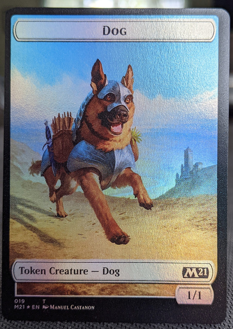 FOIL TOKEN Dog//Saproling Double-sided from Core Set 2021 Magic the ...