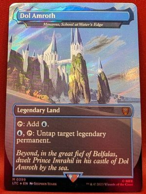 SURGE FOIL Dol Amroth - Minamo, School at Water's Edge from Commander: The Lord of the Rings: Tales of Middle-earth Magic the Gathering Proxy