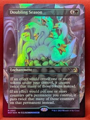 FOIL Doubling Season (Anime Borderless) from Wilds of Eldraine: Enchanting Tales MTG Proxy