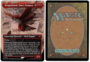 Dragonhawk, Fate's Tempest (Borderless) from Bloomburrow MTG Proxy