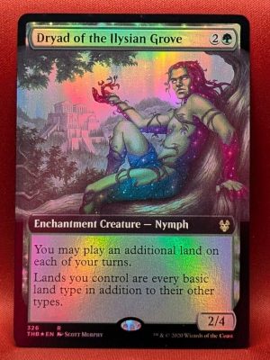 FOIL Dryad of the Ilysian Grove (Extended Art) from Theros Beyond Death MTG Proxy