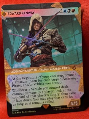 FOIL Edward Kenway (Borderless) from Universes Beyond: Assassin's Creed MTG Proxy