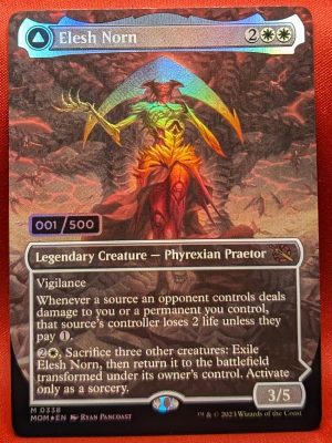 FOIL Elesh Norn (Serial Numbered 001/500) from March of the Machine MTG Proxy