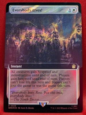 SURGE FOIL Everybody Lives! (Extended Art) from Universes Beyond: Doctor Who Magic the Gathering Proxy