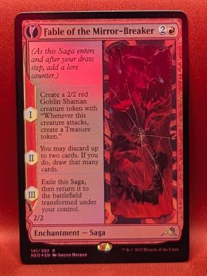 FOIL Fable of the Mirror-Breaker from Kamigawa: Neon Dynasty MTG Proxy