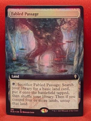 FOIL Fabled Passage (Extended Art) from Throne of Eldraine MTG Proxy