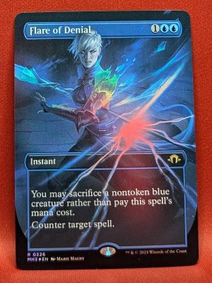 FOIL Flare of Denial (Borderless) from Modern Horizons 3 Magic the Gathering Proxy