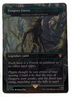 SURGE FOIL Fangorn Forest - Yavimaya, Cradle of Growth from Commander: The Lord of the Rings: Tales of Middle-earth MTG Proxy