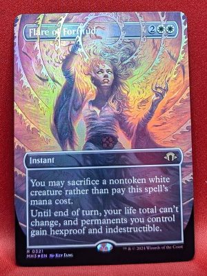 FOIL Flare of Fortitude (Borderless) from Modern Horizons 3 Magic the Gathering Proxy