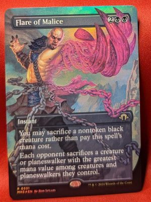 FOIL Flare of Malice (Borderless) from Modern Horizons 3 MTG Proxy