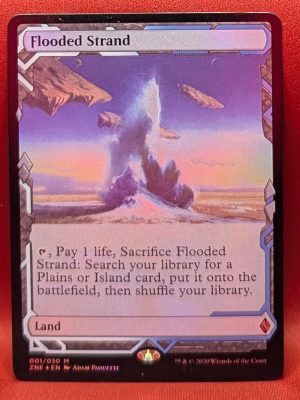 FOIL Flooded Strand from Zendikar Rising Expedition Magic the Gathering Proxy