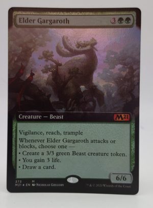 FOIL Elder Gargaroth (Extended Art) from Core Set 2021 MTG Proxy