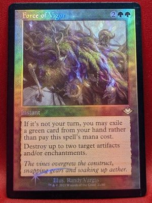 FOIL Force of Vigor (Retro Frame) from Modern Horizons Magic the Gathering Proxy