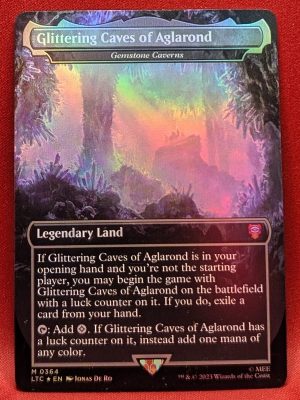 FOIL Glittering Caves of Aglarond (Gemstone Caverns) from Commander: The Lord of the Rings: Tales of Middle-earth Magic the Gathering Proxy