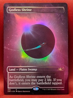 FOIL Godless Shrine (Borderless) from Unfinity Magic the Gathering Proxy