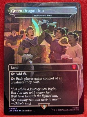 FOIL Green Dragon Inn (Homeward Path) from Commander: The Lord of the Rings: Tales of Middle-earth Magic the Gathering Proxy