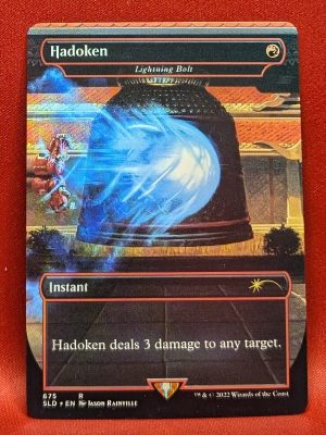 FOIL Hadoken (lightning Bolt) from Secret Lair Drop SeriesMagic the Gathering Proxy