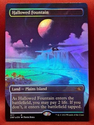 FOIL Hallowed Fountain (Borderless) from Unfinity Magic the Gathering Proxy