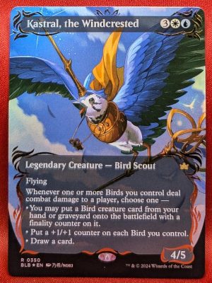 RAISED FOIL Kastral, the Windcrested (Borderless) from Bloomburrow MTG Proxy