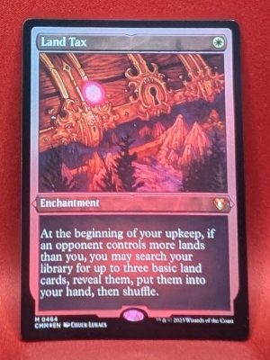 ETCHED FOIL Land Tax from Commander Masters MTG Proxy