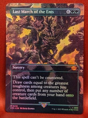 FOIL Last March of the Ents (Borderless) from Universes Beyond: The Lord of the Rings: Tales of Middle-earth MTG Proxy