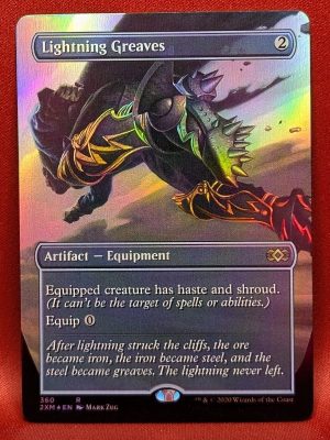 FOIL Lightning Greaves (Borderless) Box Topper from Double Masters MTG Proxy